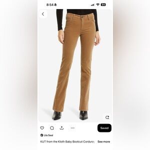 Kut from the Kloth Karen Baby Bootcut Corduroy Jeans Size 4